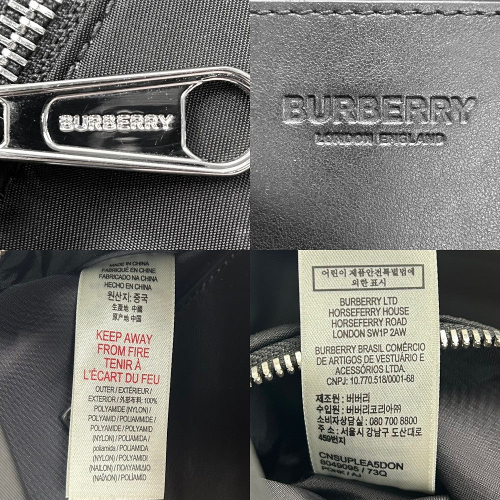 【開店SALE】 BURBERRY バーバリー ボディバッグ バムバッグ 8049095 ナイロン ブラック 黒 シルバー金具 メンズ【中古品】