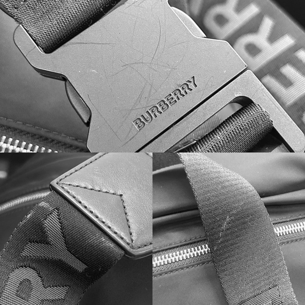 【開店SALE】 BURBERRY バーバリー ボディバッグ バムバッグ 8049095 ナイロン ブラック 黒 シルバー金具 メンズ【中古品】