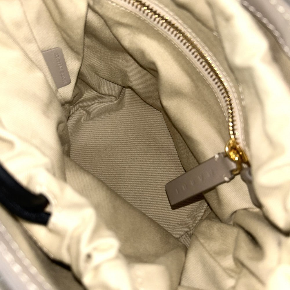 【開店SALE】 MARNI マルニ 2WAY TROPICALIAスモールバケットバッグ ハンドバッグ ショルダーバッグ SCMP0056U0 レザー ベージュ ゴールド金具 レディース【中古品】