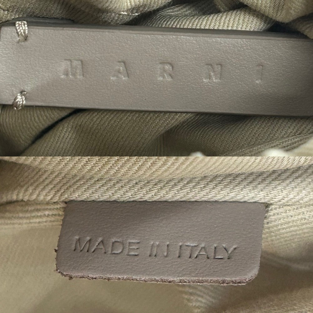 【開店SALE】 MARNI マルニ 2WAY TROPICALIAスモールバケットバッグ ハンドバッグ ショルダーバッグ SCMP0056U0 レザー ベージュ ゴールド金具 レディース【中古品】