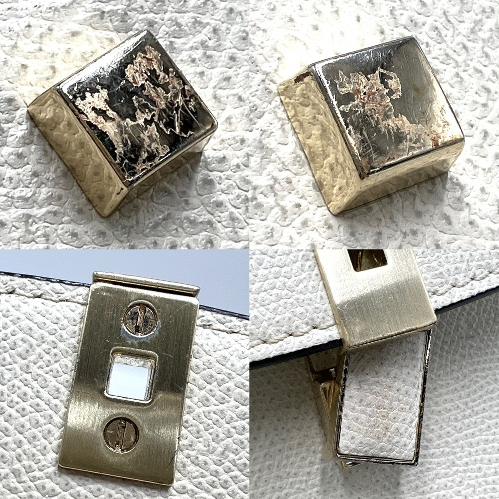 【開店SALE】 Valextra ヴァレクストラ 2WAY ミニイジィデ ハンドバッグ ショルダーバッグ ホワイト 白 レザー アイボリー ゴールド金具 レディース【中古品】