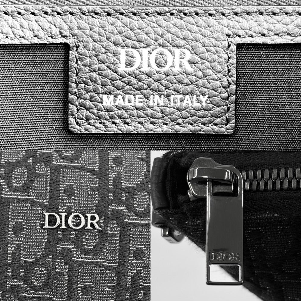 【開店SALE】 Christian Dior クリスチャンディオール ショルダーバッグ ウィークエンダー 25 オブリーク 日本限定 Weekender 25 1ESPO322YNZ キャンバス ブラック 黒 シルバー金具 メンズ【中古品】