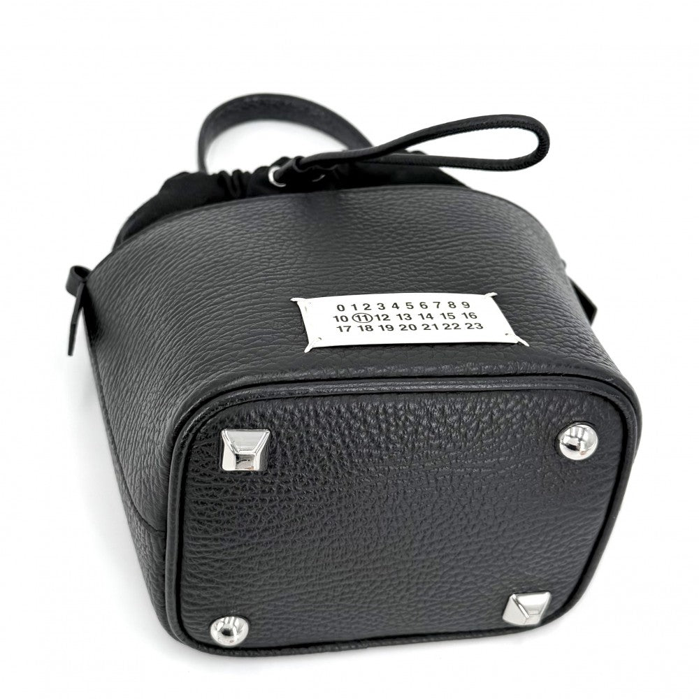 MARTIN MARGIELA マルタンマルジェラ 2WAY 5AC バケットバッグ ハンドバッグ ショルダーバッグ メゾンマルジェラ レザー キャンバス ブラック 黒 シルバー金具 レディース【中古品】