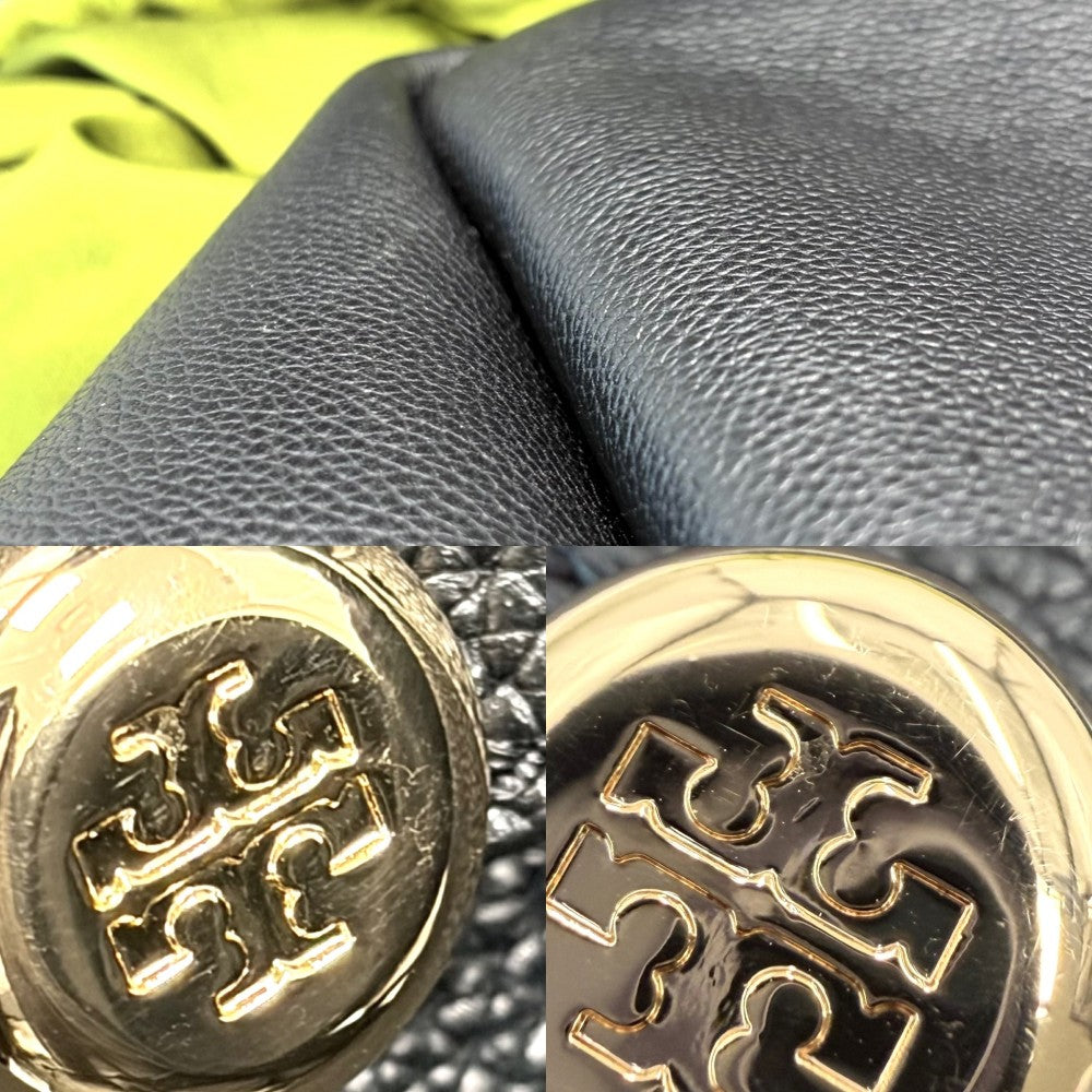 Tory Burch トリーバーチ 2WAY ロミースモールトートバッグ ハンドバッグ ショルダーバッグ 164866 レザー ブラック 黒 ゴールド金具 レディース【中古品】