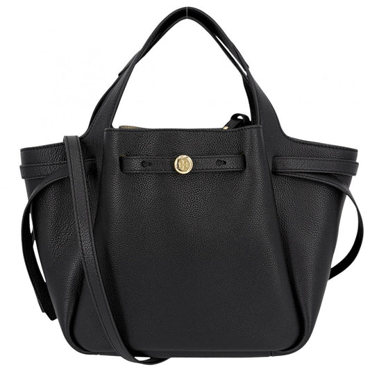 Tory Burch トリーバーチ 2WAY ロミースモールトートバッグ ハンドバッグ ショルダーバッグ 164866 レザー ブラック 黒 ゴールド金具 レディース【中古品】