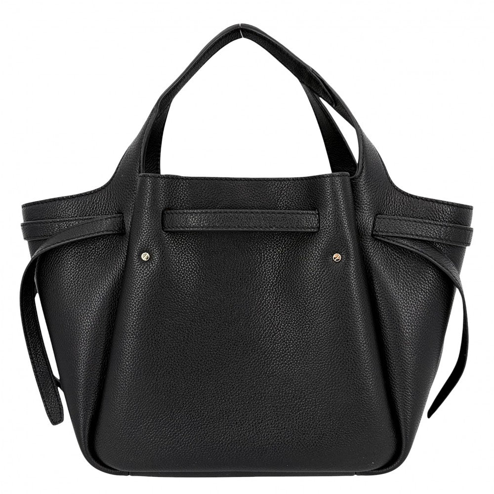 Tory Burch トリーバーチ 2WAY ロミースモールトートバッグ ハンドバッグ ショルダーバッグ 164866 レザー ブラック 黒 ゴールド金具 レディース【中古品】