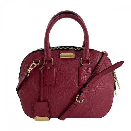 BURBERRY バーバリー ショルダーバッグ ヘリテージライン オーチャード 2WAY 3994386 グレインカーフレザー レッド 赤 ゴールド金具 レディース【中古品】