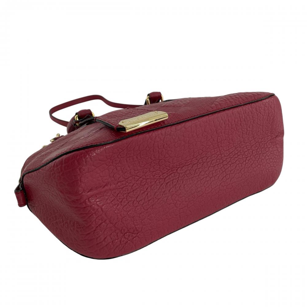 BURBERRY バーバリー ショルダーバッグ ヘリテージライン オーチャード 2WAY 3994386 グレインカーフレザー レッド 赤 ゴールド金具 レディース【中古品】