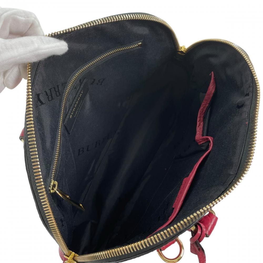 BURBERRY バーバリー ショルダーバッグ ヘリテージライン オーチャード 2WAY 3994386 グレインカーフレザー レッド 赤 ゴールド金具 レディース【中古品】