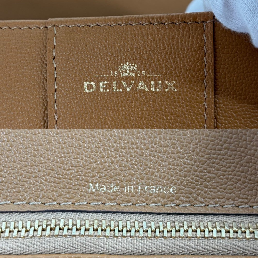 2WAY デルヴォー ブリヨンMM ハンドバッグ ショルダーバッグ DELVAUX レザー ブラウン 茶 ゴールド金具 レディース【中古品】