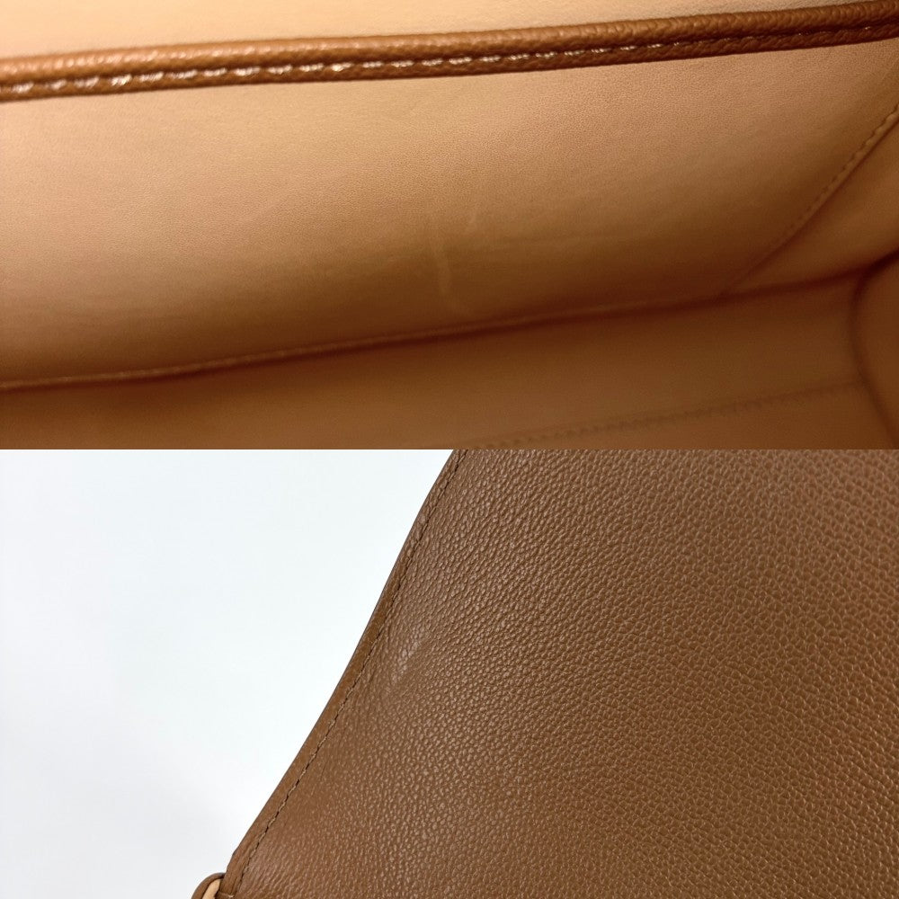 2WAY デルヴォー ブリヨンMM ハンドバッグ ショルダーバッグ DELVAUX レザー ブラウン 茶 ゴールド金具 レディース【中古品】