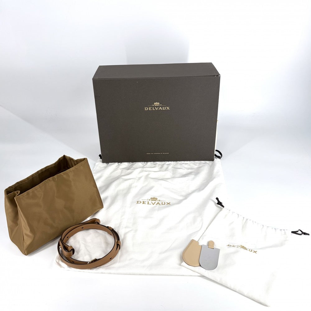 DELVAUX デルヴォー 2WAY デルヴォー ブリヨンMM ハンドバッグ ショルダーバッグ DELVAUX レザー ブラウン 茶 ゴールド金具 レディース【中古品】