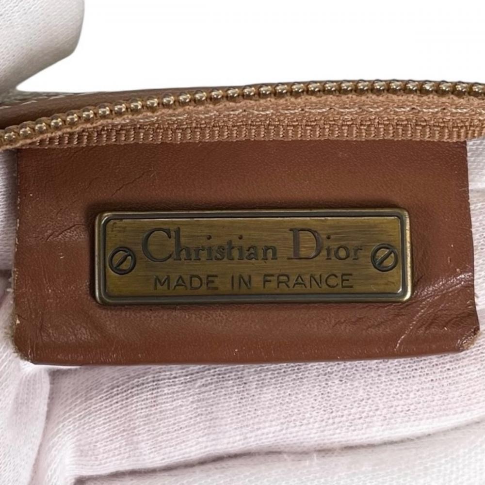 Christian Dior クリスチャンディオール ボストンバッグ オールドディオール ハニカム柄 PVC レザー ベージュ ゴールド金具 レディース【中古品】