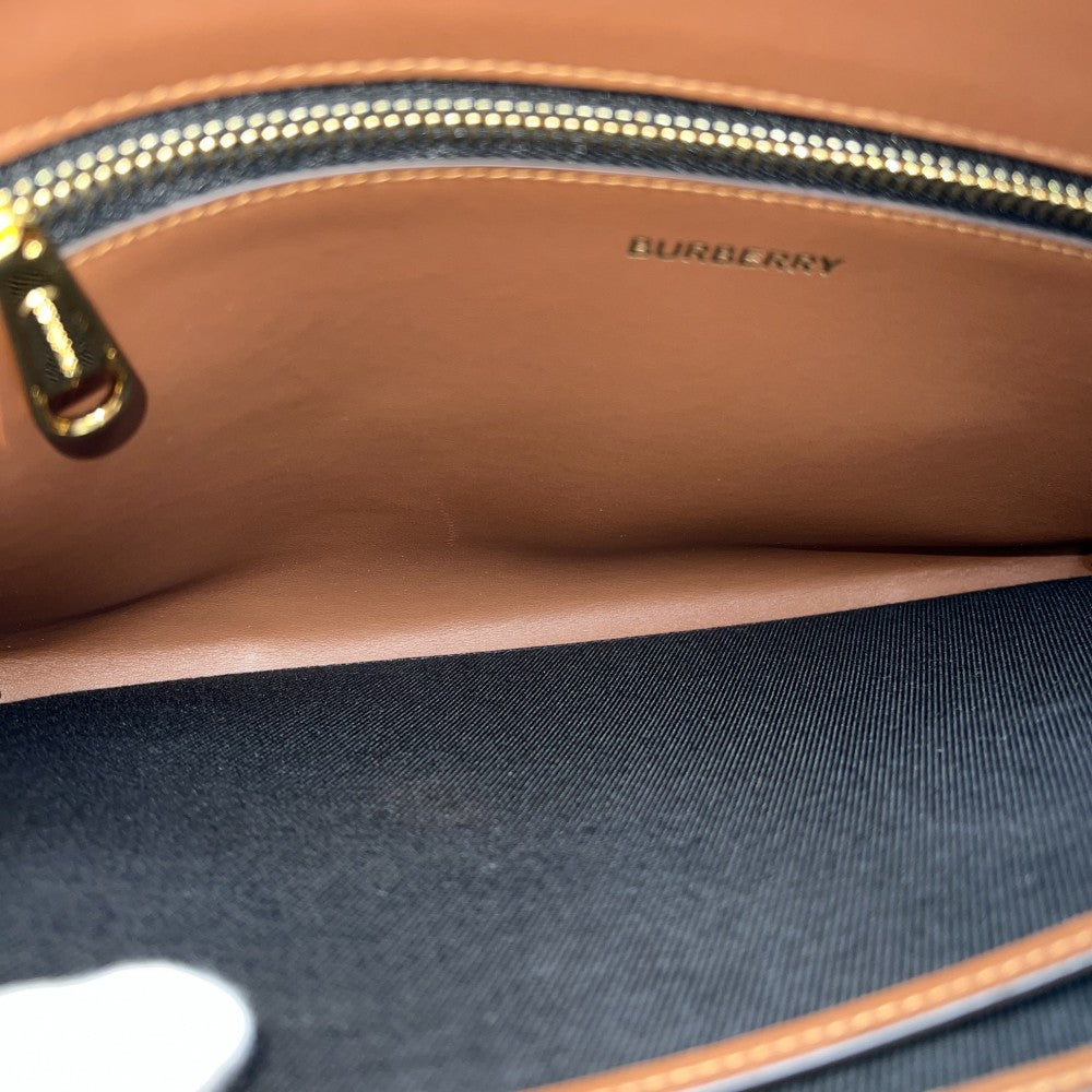 【開店SALE】 BURBERRY バーバリー クラッチバッグ TBロゴ セカンドバッグ 総柄 PVCコーティングキャンバス レザー ブラウン 茶 ベージュ ゴールド金具 メンズ【中古品】