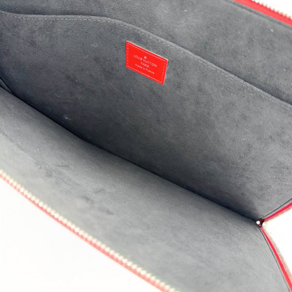 LOUIS VUITTON ルイヴィトン クラッチバッグ エピ ポシェット・ジュールGM シュプリームコラボ Supreme セカンドバッグ M67722 レッド 赤 ホワイト 白 シルバー金具 メンズ【中古品】