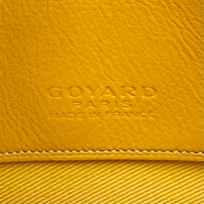 GOYARD ゴヤール クラッチバッグ ヘリンボーン セナMM セカンドバッグ コーティングキャンバス レザー イエロー シルバー金具 メンズ【中古品】
