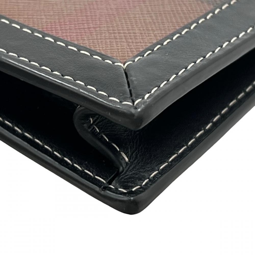 BURBERRY バーバリー クラッチバッグ ロゴ 80508291 レザー ブラック 黒 ブラウン 茶 シルバー金具 メンズ【中古品】
