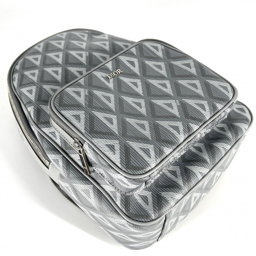 【開店SALE】 Dior ディオール ボディバッグ RIDER CDダイヤモンド ミニスリングバッグ ライダー 1ESBO038CDP PVCコーティングキャンバス レザー グレー シルバー金具 メンズ【中古品】