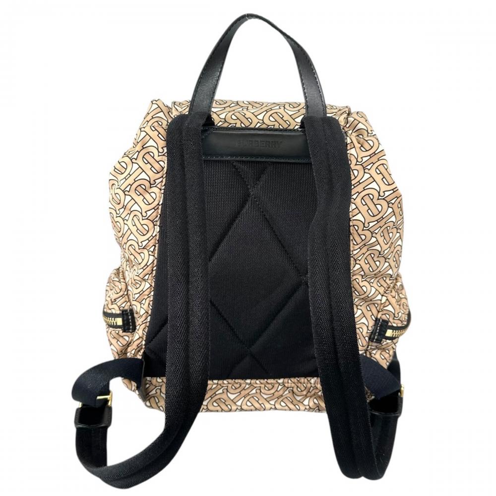 BURBERRY バーバリー リュック TBモノグラム バックパック 8011638 ナイロン ベージュ ホワイト 白 ゴールド金具 レディース【中古品】