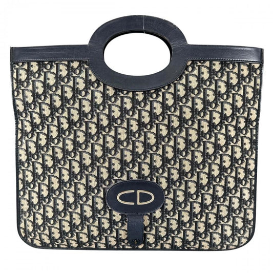 Christian Dior クリスチャンディオール ハンドバッグ オブリーク キャンバス レザー ゴールド金具 レディース【中古品】