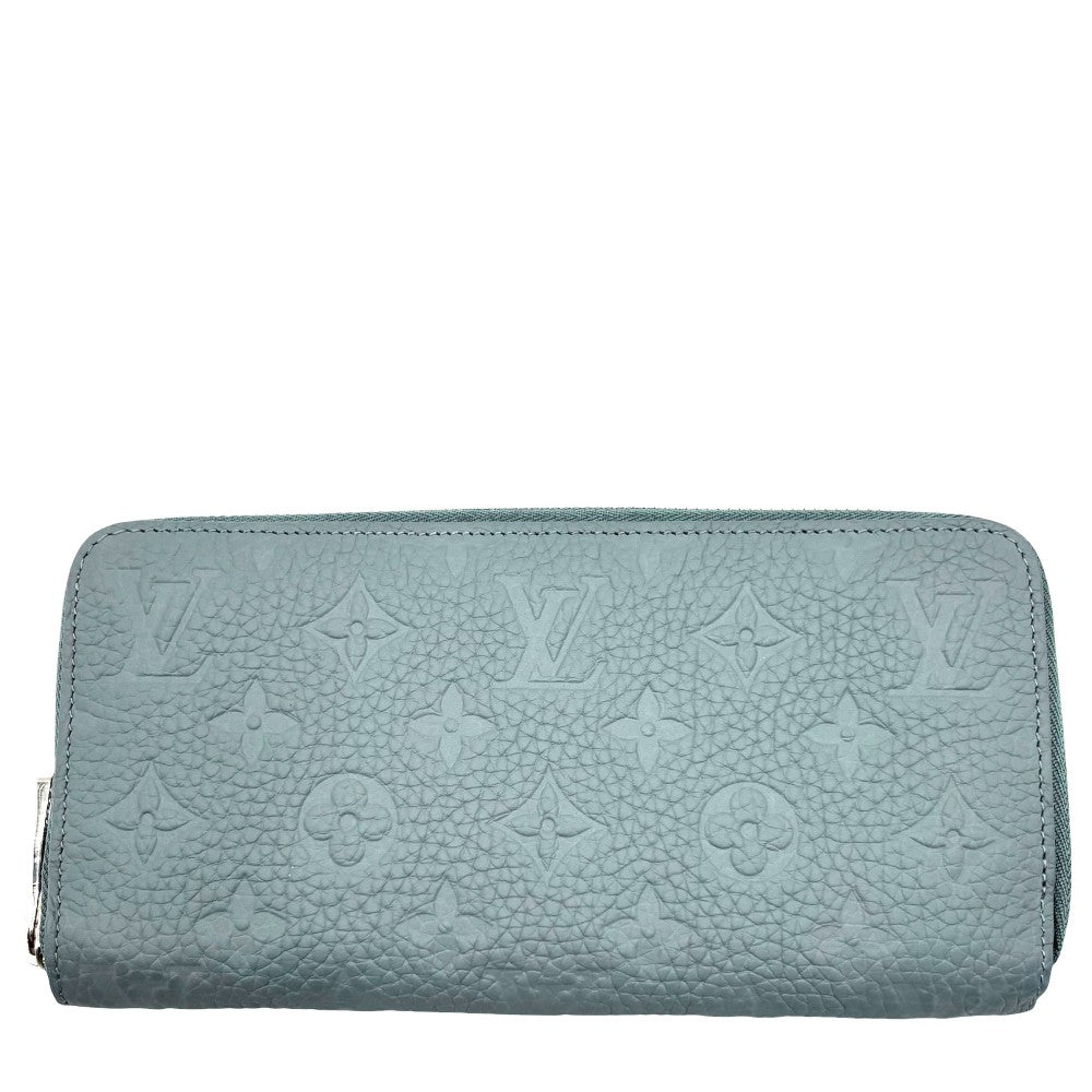 【開店SALE】 LOUIS VUITTON ルイヴィトン 長財布 トリヨンモノグラム ジッピーウォレットホリゾンタル ロングウォレット 日本限定 ブルー グレー M14142 ミスティレイク シルバー金具 メンズ【中古品】