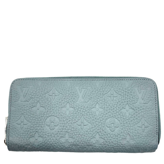 【開店SALE】 LOUIS VUITTON ルイヴィトン 長財布 トリヨンモノグラム ジッピーウォレットホリゾンタル ロングウォレット 日本限定 ブルー グレー M14142 ミスティレイク シルバー金具 メンズ【中古品】