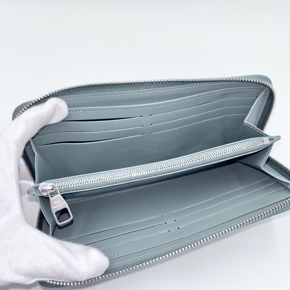 【開店SALE】 LOUIS VUITTON ルイヴィトン 長財布 トリヨンモノグラム ジッピーウォレットホリゾンタル ロングウォレット 日本限定 ブルー グレー M14142 ミスティレイク シルバー金具 メンズ【中古品】