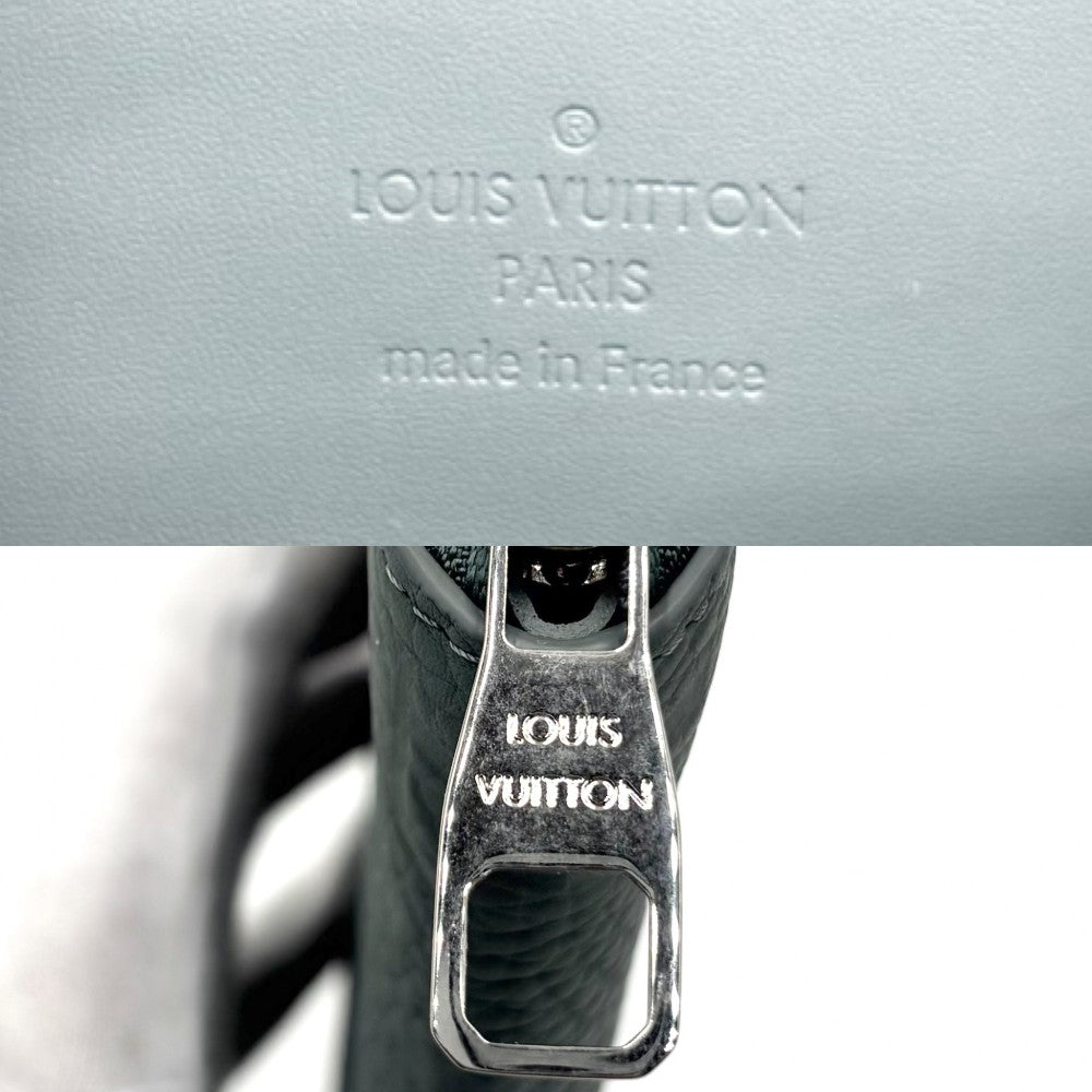 LOUIS VUITTON ルイヴィトン 長財布 トリヨンモノグラム ジッピーウォレットホリゾンタル ロングウォレット 日本限定 ブルー グレー M14142 ミスティレイク シルバー金具 メンズ【中古品】