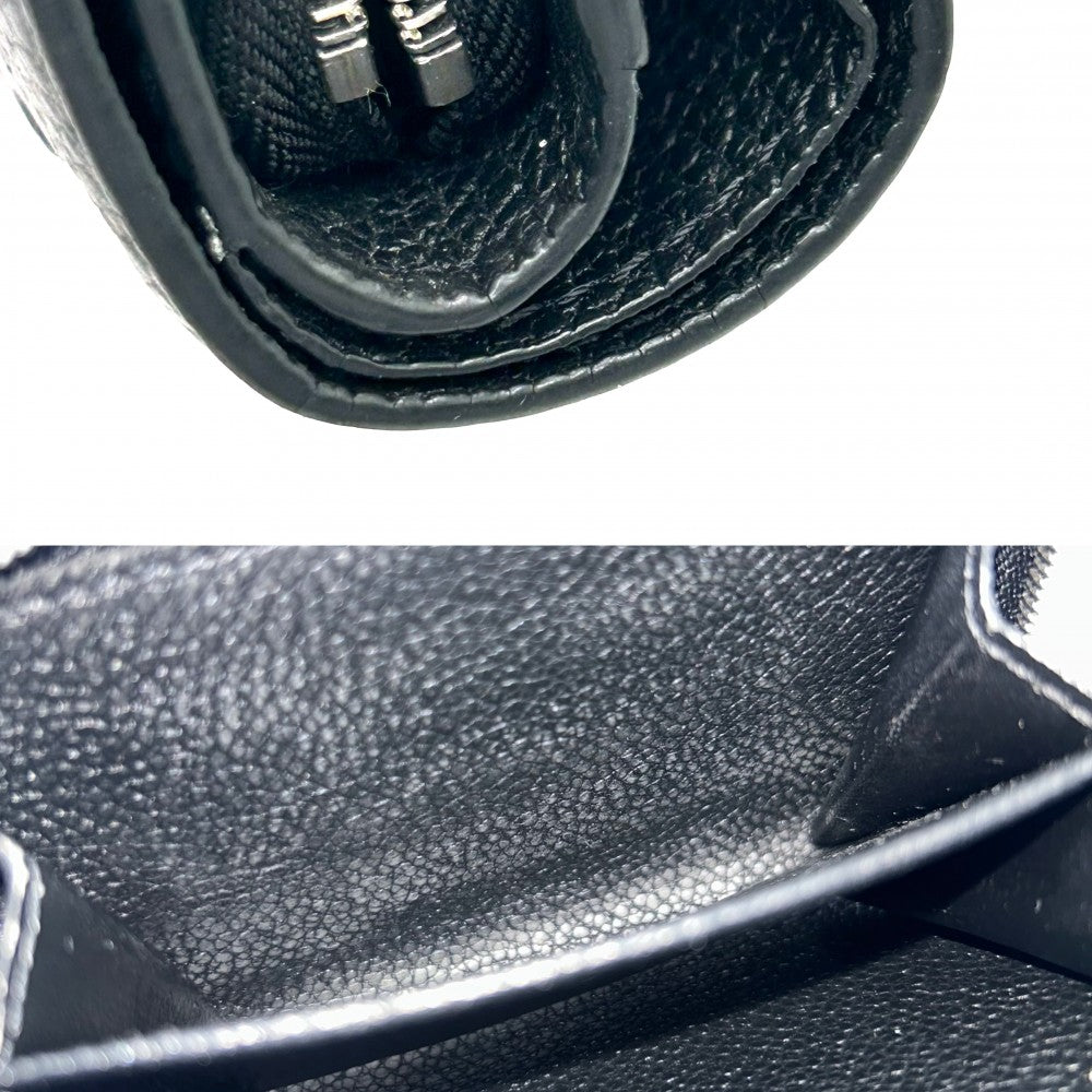 LOUIS VUITTON ルイヴィトン 三つ折り財布 LV×YK ポルトフォイユクレア コンパクト 草間彌生 モノグラムアンプラント ミニウォレット ブラック 黒 水玉模様 M81963 ノワール シルバー金具 レディース【中古品】