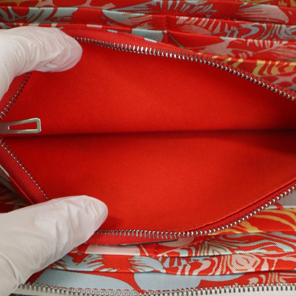 HERMES エルメス 長財布 アザップロングシルクイン ワイルド ロングウォレット AZAP LONG SILK IN Ｂ レザー ホワイト 白 シルバー金具 レディース 2023年【中古品】