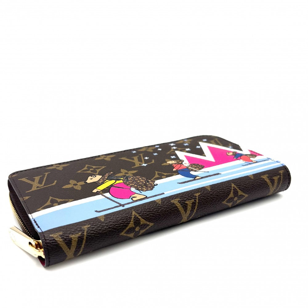 【開店SALE】 LOUIS VUITTON ルイヴィトン 長財布 モノグラム ジッピーウォレット 2018ホリデイコレクション スキーベアー M63379 ブラウン 茶 ゴールド金具 レディース【中古品】
