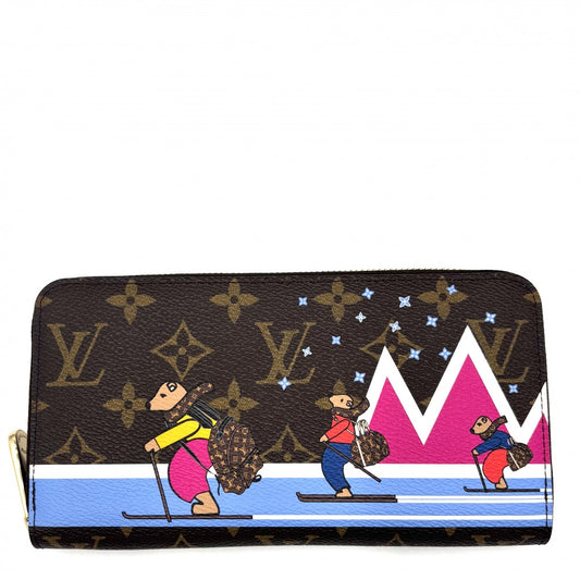 【開店SALE】 LOUIS VUITTON ルイヴィトン 長財布 モノグラム ジッピーウォレット 2018ホリデイコレクション スキーベアー M63379 ブラウン 茶 ゴールド金具 レディース【中古品】