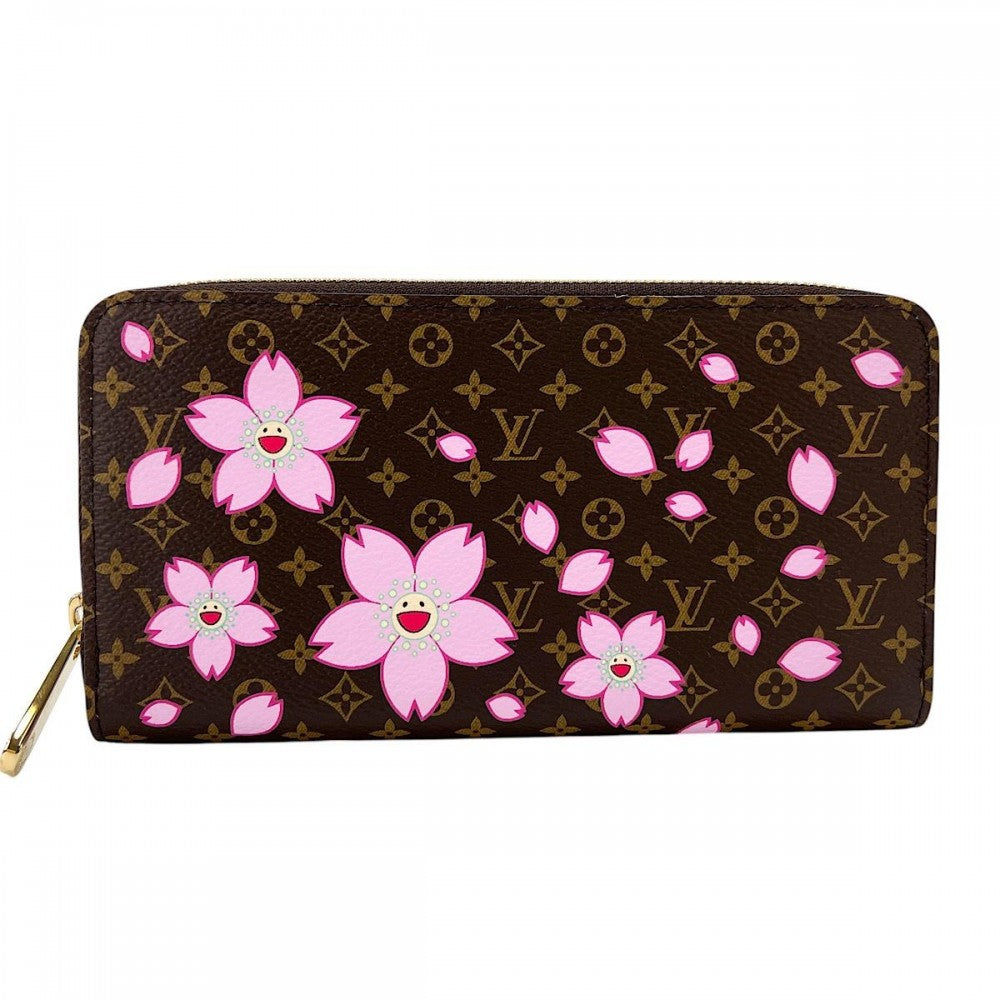 【開店SALE】 LOUIS VUITTON ルイヴィトン 長財布 LV×TM ジッピーウォレット チェリーブロッサム ×村上隆 サクラブラウン M13433 モノグラムキャンバス ブラウン 茶 ピンク ゴールド金具 レディース【中古品】
