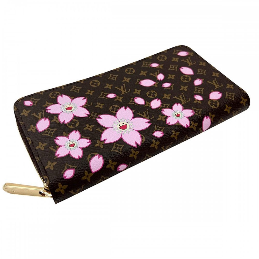 【開店SALE】 LOUIS VUITTON ルイヴィトン 長財布 LV×TM ジッピーウォレット チェリーブロッサム ×村上隆 サクラブラウン M13433 モノグラムキャンバス ブラウン 茶 ピンク ゴールド金具 レディース【中古品】