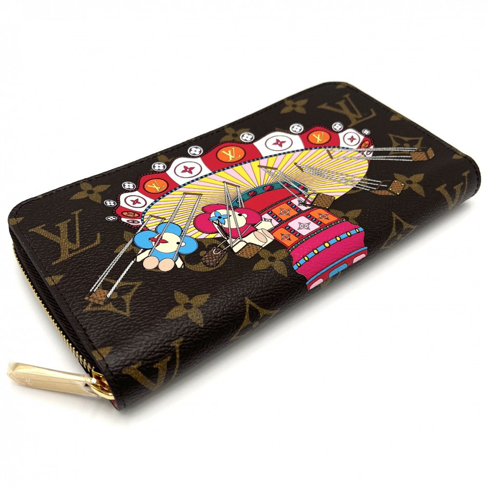 【開店SALE】 LOUIS VUITTON ルイヴィトン 長財布 ヴィヴィエンヌ ジッピーウォレット ロングウォレット ホリデーLV M69753 モノグラムキャンバス ブラウン 茶 ゴールド金具 レディース【中古品】