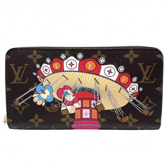 【開店SALE】 LOUIS VUITTON ルイヴィトン 長財布 ヴィヴィエンヌ ジッピーウォレット ロングウォレット ホリデーLV M69753 モノグラムキャンバス ブラウン 茶 ゴールド金具 レディース【中古品】