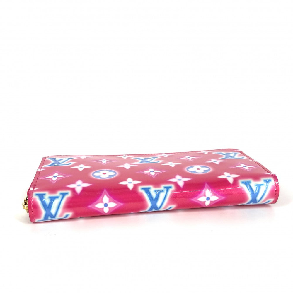 【開店SALE】 LOUIS VUITTON ルイヴィトン 長財布 ジッピーウォレット ロングウォレット 2022年バレンタイン ピンク M81154 モノグラムヴェルニ フューシャネオン ゴールド金具 レディース【中古品】