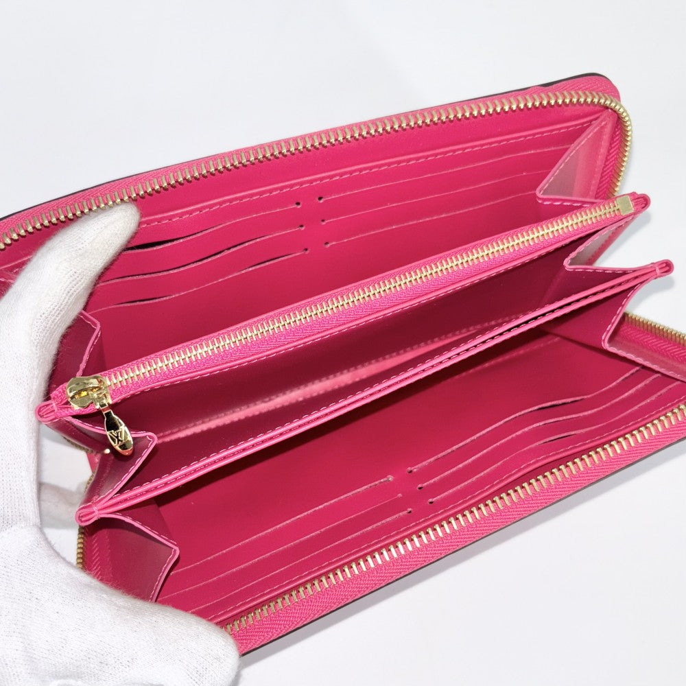 【開店SALE】 LOUIS VUITTON ルイヴィトン 長財布 ジッピーウォレット ロングウォレット 2022年バレンタイン ピンク M81154 モノグラムヴェルニ フューシャネオン ゴールド金具 レディース【中古品】