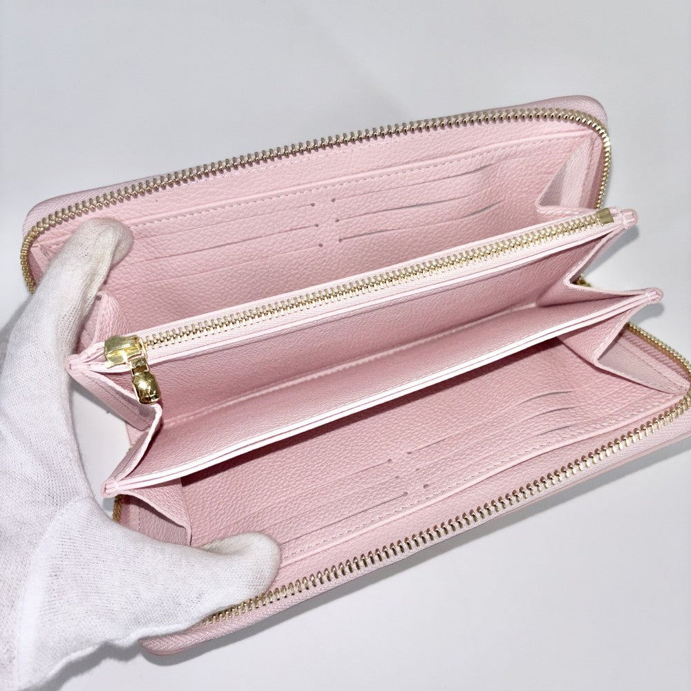 LOUIS VUITTON ルイヴィトン 長財布 ジッピーウォレット ロングウォレット ピンク M81138 モノグラムアンプラント ブロデリー ゴールド金具 レディース【中古品】