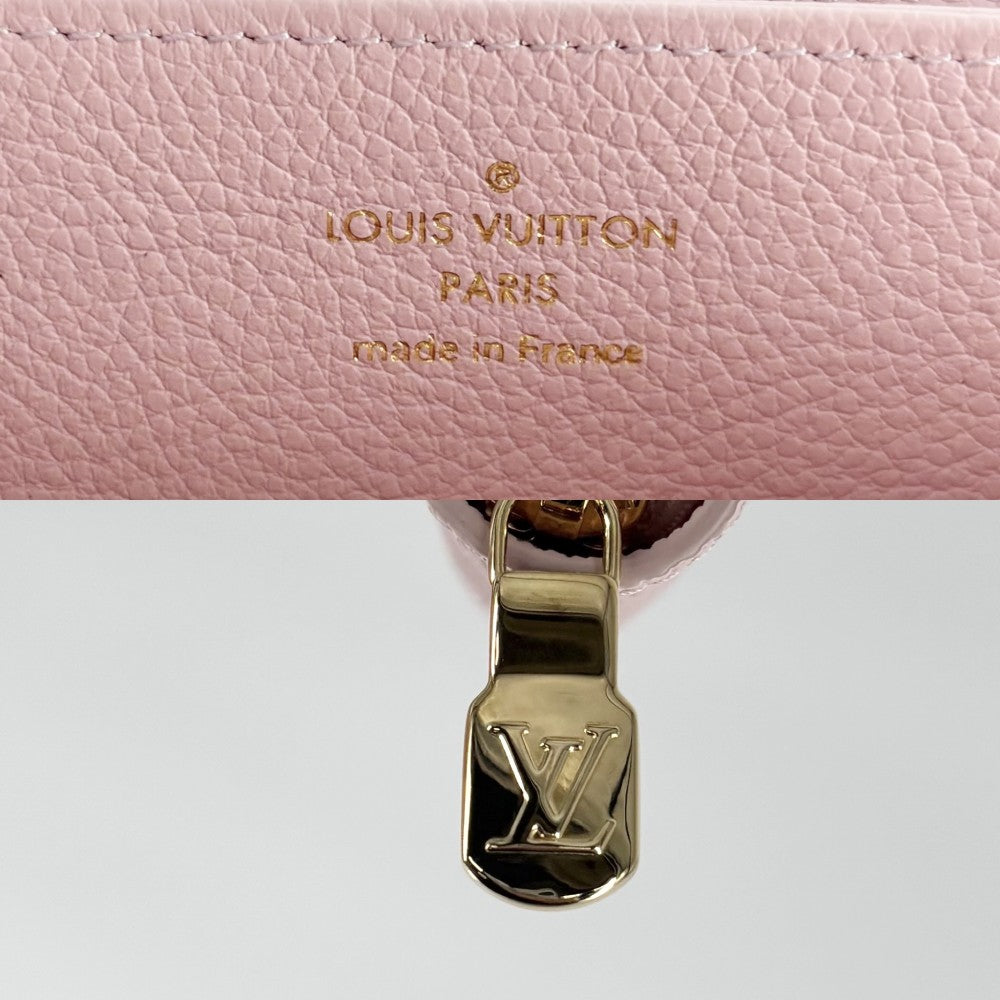 LOUIS VUITTON ルイヴィトン 長財布 ジッピーウォレット ロングウォレット ピンク M81138 モノグラムアンプラント ブロデリー ゴールド金具 レディース【中古品】