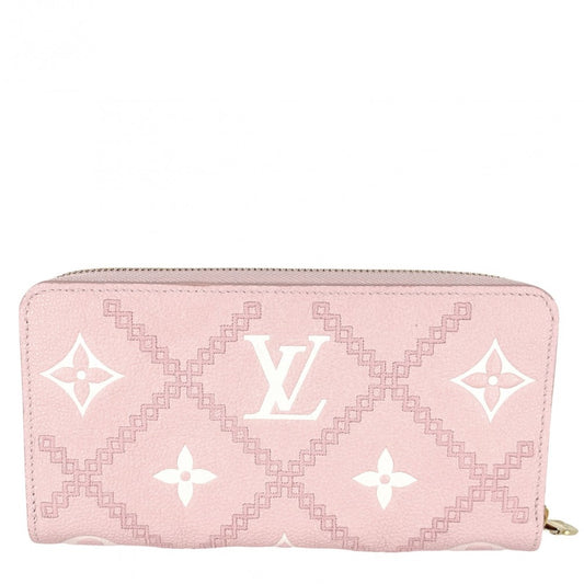 LOUIS VUITTON ルイヴィトン 長財布 ジッピーウォレット ロングウォレット ピンク M81138 モノグラムアンプラント ブロデリー ゴールド金具 レディース【中古品】
