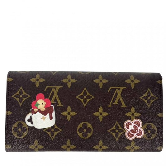 LOUIS VUITTON ルイヴィトン 長財布 ヴィヴィエンヌ ポルトフォイユ サラ NM ロングウォレット キャンディファクトリー M12207 モノグラムキャンバス ブラウン 茶 レッド 赤 ゴールド金具 レディース【中古品】