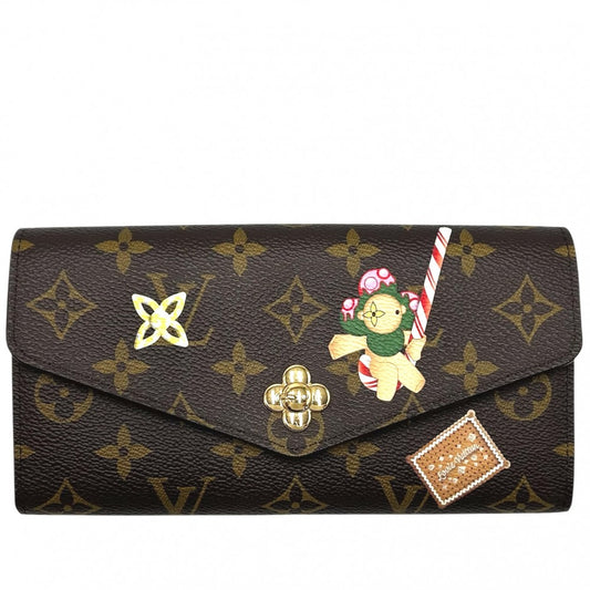 LOUIS VUITTON ルイヴィトン 長財布 モノグラム ポルトフォイユサラNM ロングウォレット キャンディファクトリー ヴィヴィエンヌ M12207 レッド 赤 ブラウン 茶 ゴールド金具 レディース【中古品】