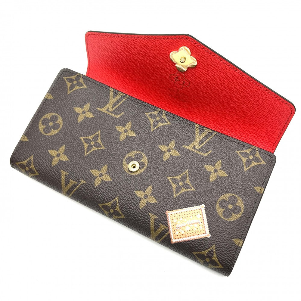 LOUIS VUITTON ルイヴィトン 長財布 モノグラム ポルトフォイユサラNM ロングウォレット キャンディファクトリー ヴィヴィエンヌ M12207 レッド 赤 ブラウン 茶 ゴールド金具 レディース【中古品】