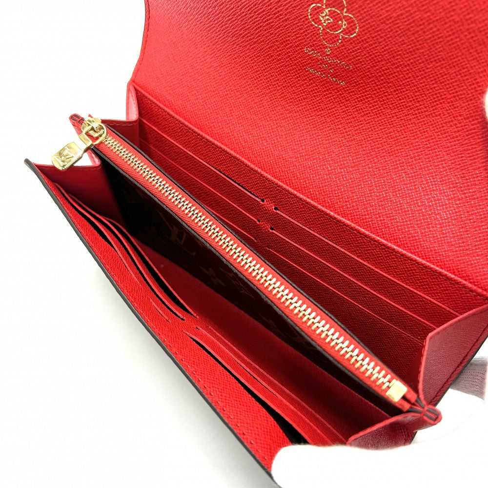 LOUIS VUITTON ルイヴィトン 長財布 モノグラム ポルトフォイユサラNM ロングウォレット キャンディファクトリー ヴィヴィエンヌ M12207 レッド 赤 ブラウン 茶 ゴールド金具 レディース【中古品】
