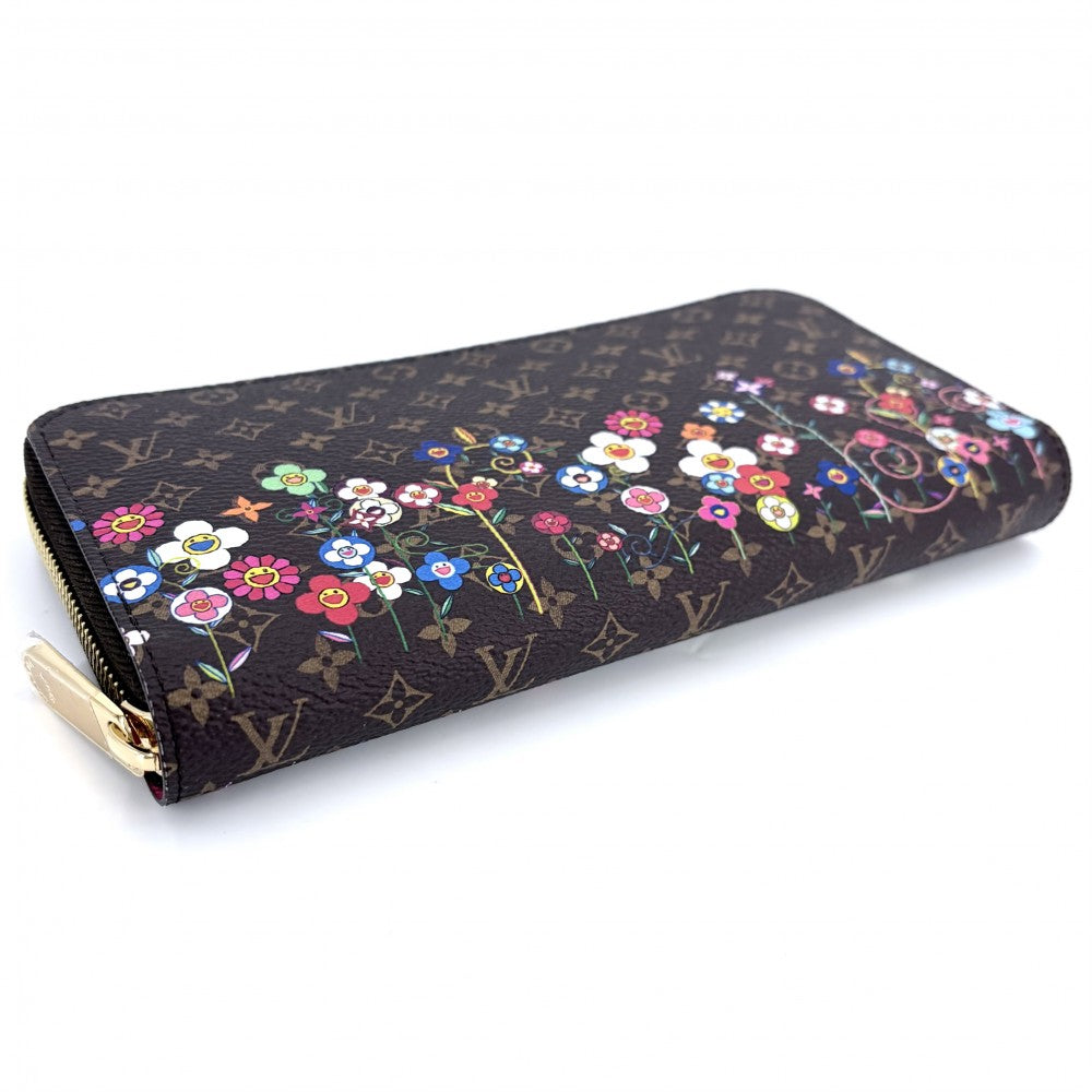 LOUIS VUITTON ルイヴィトン 長財布 モノグラム LVｘTMジッピーウォレット ロングウォレット 村上隆 日本限定 M14162 ブラウン 茶 マルチカラー ゴールド金具 レディース【中古品】