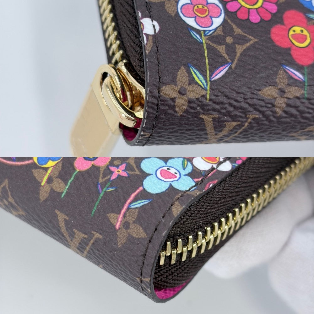 LOUIS VUITTON ルイヴィトン 長財布 モノグラム LVｘTMジッピーウォレット ロングウォレット 村上隆 日本限定 M14162 ブラウン 茶 マルチカラー ゴールド金具 レディース【中古品】