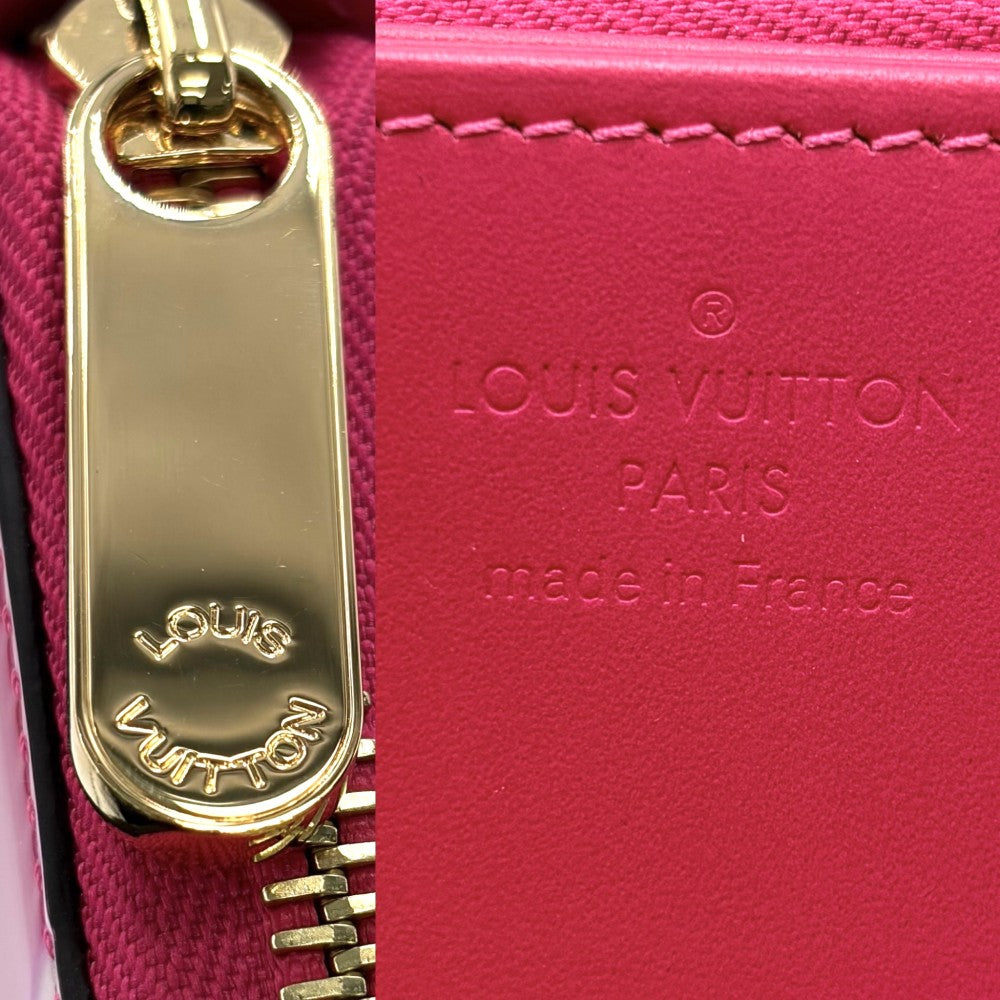 LOUIS VUITTON ルイヴィトン 長財布 ジッピーウォレット ロングウォレット 2022年バレンタイン ピンク M81154 モノグラムヴェルニ フューシャネオン ゴールド金具 レディース【中古品】