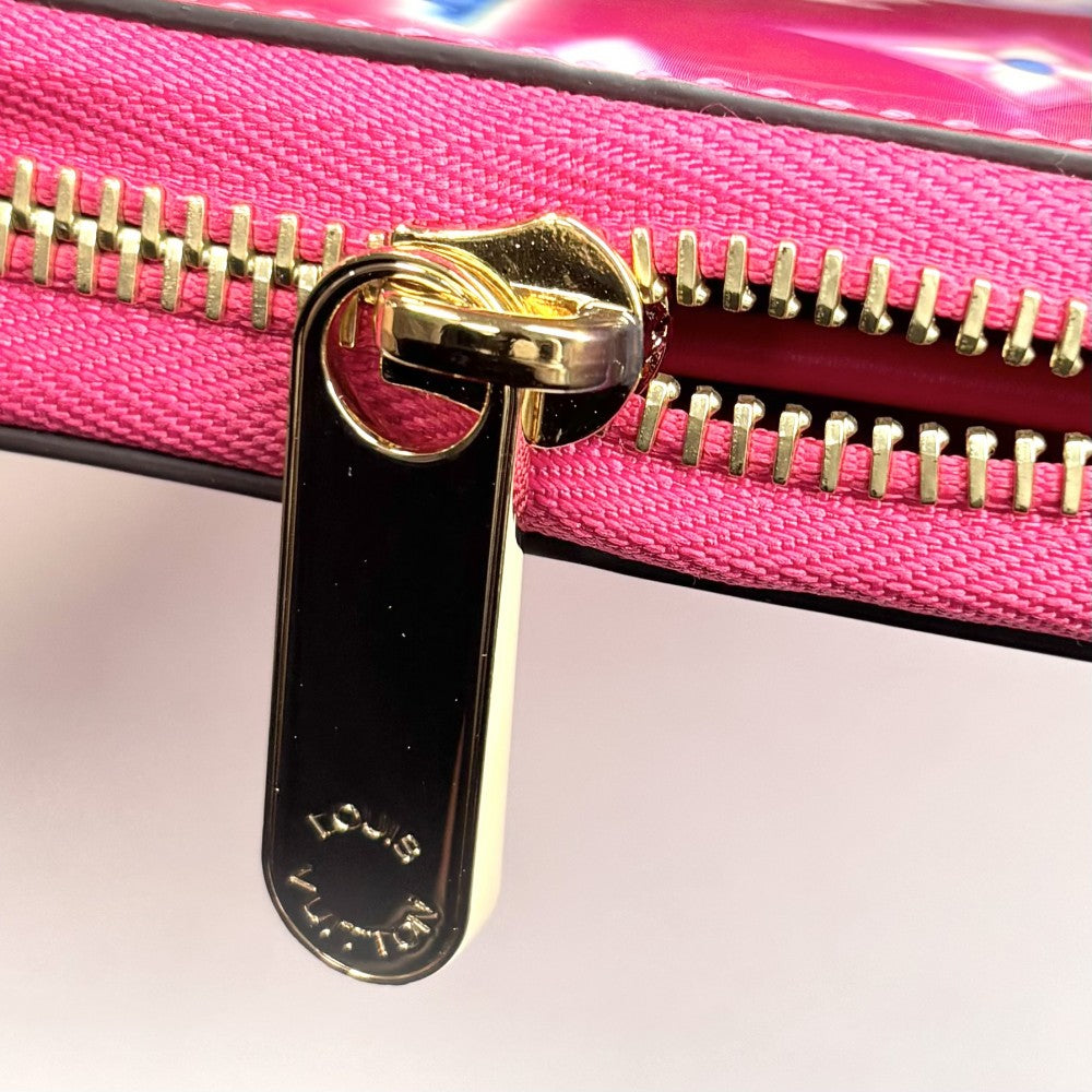 LOUIS VUITTON ルイヴィトン 長財布 ジッピーウォレット ロングウォレット 2022年バレンタイン ピンク M81154 モノグラムヴェルニ フューシャネオン ゴールド金具 レディース【中古品】