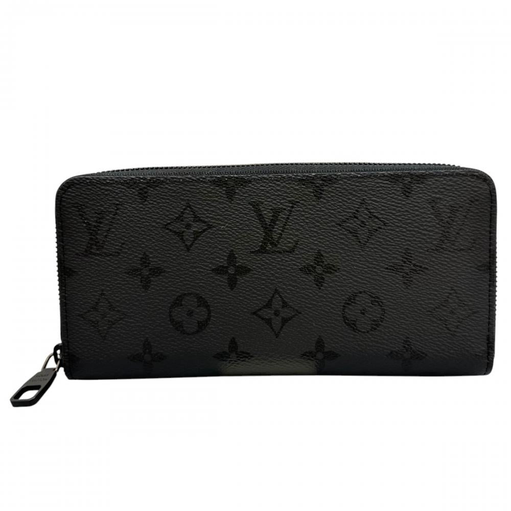 LOUIS VUITTON ルイヴィトン 長財布 ジッピー・ウォレット ホリゾンタル M28048 レザー モノグラム･ミッドナイト キャンバス ブラック 黒 ブラック金具 メンズ 約420g【中古品】